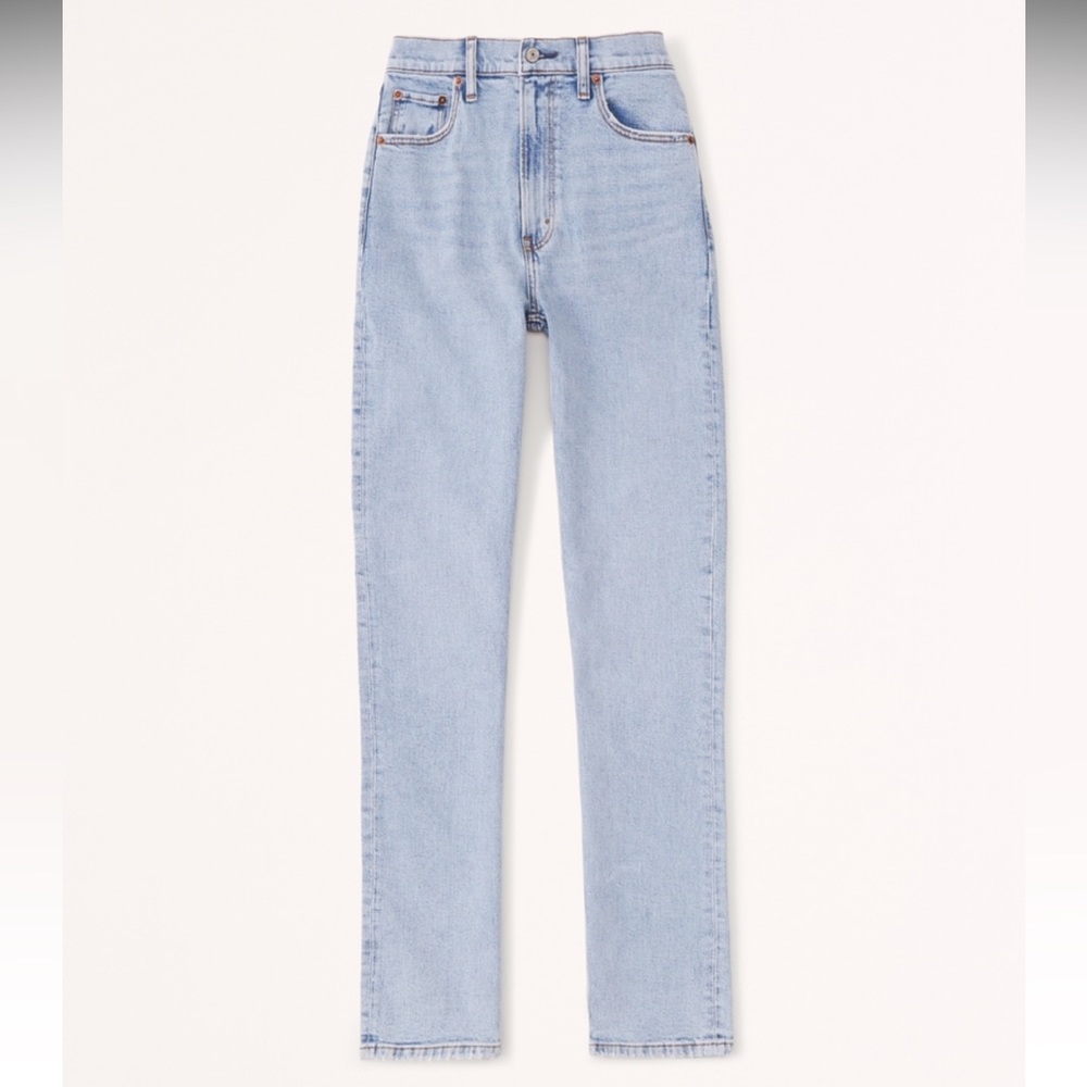 Abercrombie Light Wash ultra high rise slim straight jeans size 8